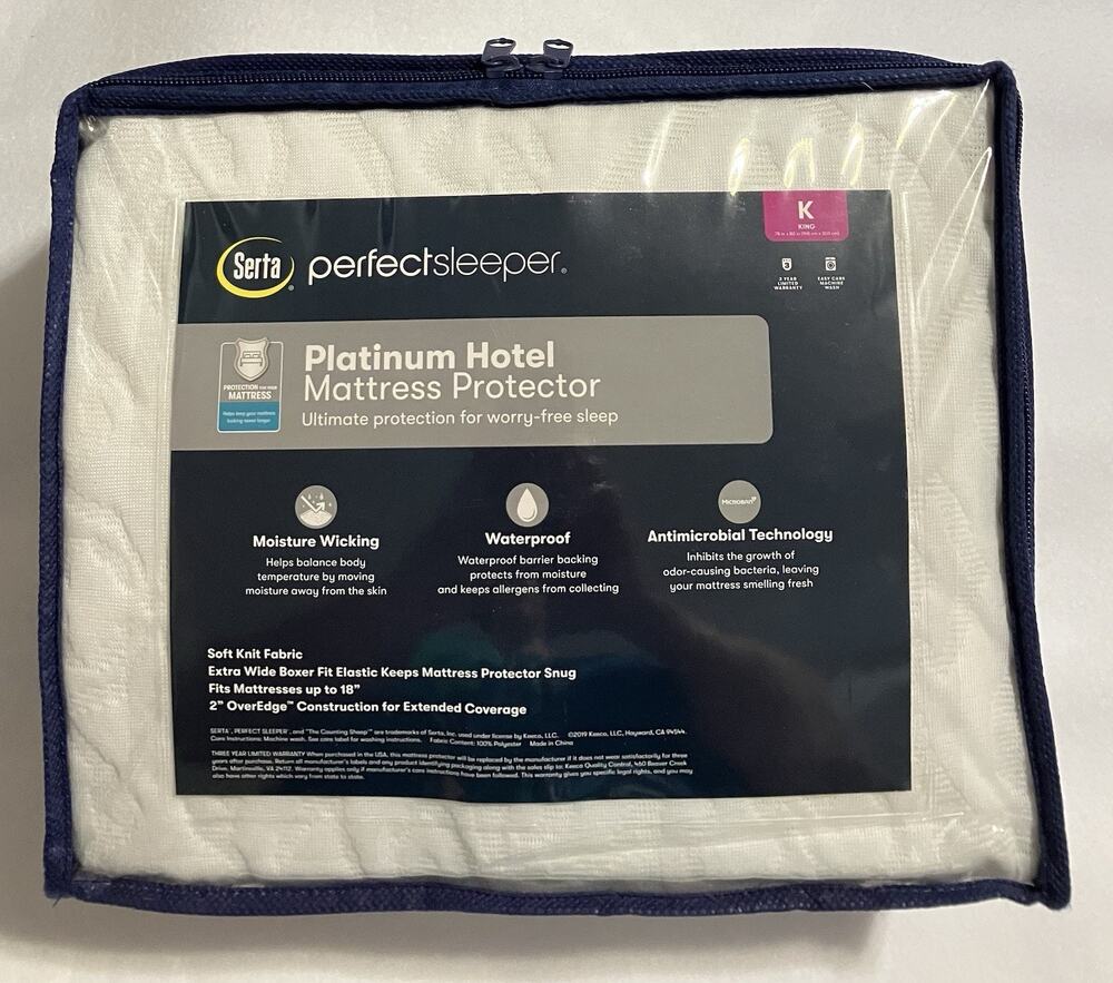 Serta PerfectSleeper Platinum Hotel Mattress Protector Cover King Fits up to 18”
